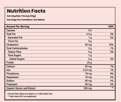Strawberry Grass Fed Whey Protein Tub 1LB
